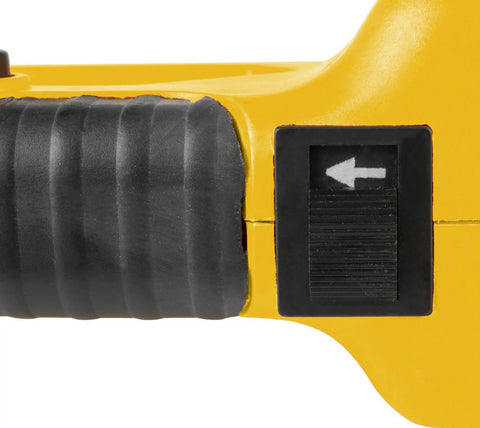 Close-up of the handle switch on Steel Dragon Tools 550 Portable Handheld Pipe Threader, designed for easy operation.
