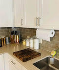 Under Cabinet Paper Towel Holder With Optional No Drill Self Adhesive Or Drill In Wall Mount Heavy Duty Stainless Steel