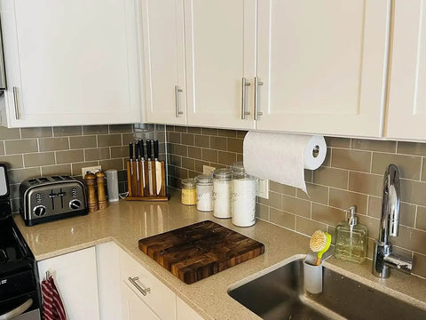 Under Cabinet Paper Towel Holder With Optional No Drill Self Adhesive Or Drill In Wall Mount Heavy Duty Stainless Steel