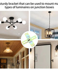 Adjustable 4-Inch J-Box Light Mounting Brackets Crossbar Set With Screws And Nuts For Wall Sconces Ceiling Lights Chandeliers Pendants Close-To Ceiling Design Black 2 Pack, black ceiling fixture mount