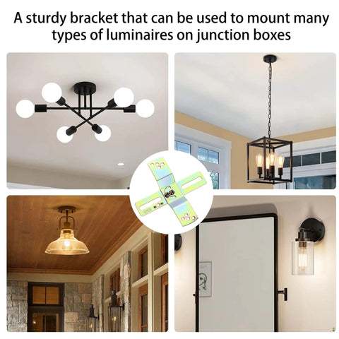 Adjustable 4-Inch J-Box Light Mounting Brackets Crossbar Set With Screws And Nuts For Wall Sconces Ceiling Lights Chandeliers Pendants Close-To Ceiling Design Black 2 Pack, black ceiling fixture mount