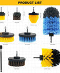 9 Pcs Drill Brush Attachments Set With Soft And Hard Bristles, various sizes and colors, for versatile cleaning tasks