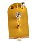 Top view of durable metal hairspring stand for watch repair and movement balancing, multifunction tool kit, gold finish