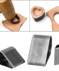 3 Piece Leather Craft Cutting Tool Set With Hollow Steel Punches For Heart Shape Drop Shape And Pentagram Cutting Molds