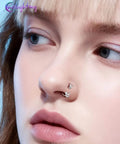 20G Butterfly Horseshoe Nose Ring Hoop With Push Pin Ends Taper Ball Grabber Tool 316L Surgical Steel CZ Clear in nose