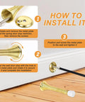 Installation guide for Spring Door Stoppers 12 Pack Wall Protectors For Inside Doors With 6 Rubber Bumpers Gold Finish Elastic Steel