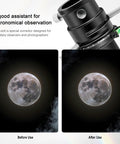 1.25 Inch Atmospheric Dispersion Corrector ADC for Telescopes with apochromatic correction shown before and after use on Moon