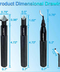 DKIBBITH 13-piece deburring tool set with knurled black handles; includes two countersinks and eleven blades