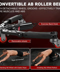 3 In 1 Hydraulic Twist Arm Trainer With Ab Roller And Hooks Perfect Home Gym Gear showing a convertible ab roller with detachable wheels.