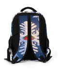 Back view of Christmas Frost Snowflake Print Unisex Backpack With Large Capacity Durable Polyester Material Breathable Everyday Carry Daypack