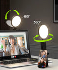 Dope Eye Friendly 5 Inch Ring Light For Computer With Flicker Free Illumination on desk, adjustable angles for laptop use