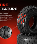 Go Kart Tire Set 145/70-6 Tubeless 4 Ply For Coleman CC100X CT100U, close-up of tread pattern texture