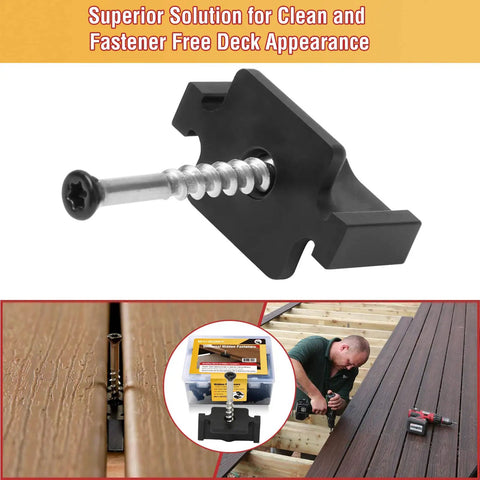 Hidden Deck Fasteners For Composite Decking With Stainless Steel Screws Universal Clips For Wood Framing Get A Slick Clean No Visible Fasteners Look 90 Per Box Covers Up To 50 Sq Ft