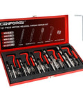 All In One Metric Helicoil Thread Repair Kit 131 Piece Set With Stainless Inserts HSS Drill Bits Taps And Wrench M5 To M12 Portable Case