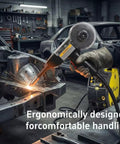 130A Aluminum Spool Gun For MIG Welding, 15 Foot Torch in action, ergonomic design, used on car body for precision welds