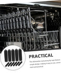 Top Notch Dishwasher Rack Tip Protectors Heavy Duty Black Plastic Prong End Caps installed on dishwasher rack for easy use.