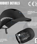 Lightweight Bump Cap With Breathable Baseball Cap Style For Head Protection On The Job For Men And Women Black Finish Featuring A Durable ABS Liner Seamless Comfort And All Day Airflow, side view with liner