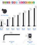Baby Crib Screws Hardware Replacement Kit With M6 Hex Socket Cap Bolts And Nuts, various sizes, Allen wrench shown