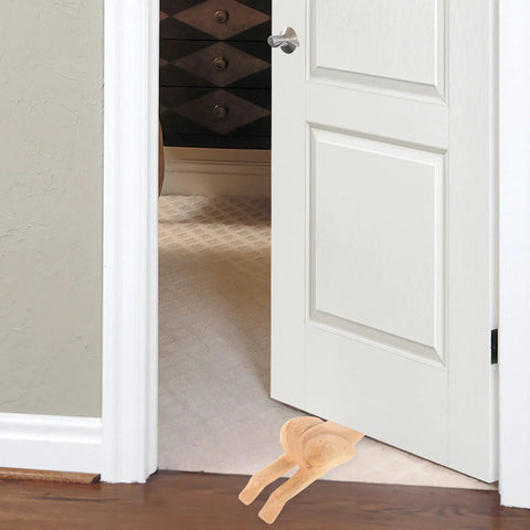 Wooden Door Stopper With Cute Decorative Funny Shape Prevents Doors From Hitting Walls Easy To Install No Tools Needed