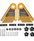 Heavy Duty Double Feather Board For Router Table Saws with accessories including clamps, screws, and washers for stable routing.