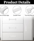 Close-up of 2 Pack White Barn Door Handle Pulls 5.5 Inch With Screws on a white cabinet with focus on handle design details.