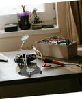 LED Magnifying Lamp With Soldering Third Hand Tool Flexible Arms And Magnetic Helping Hands Sturdy Iron Holder