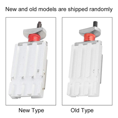 No Mess Around Z008M Mini Lathe Cross Slide Attachment shown in new and old models, heavy-duty aluminum construction.