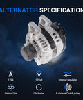 Alternator Replacement For Chevy Traverse 2009-2017, GMC Acadia 2007-2016, Buick Enclave 2008-2017, Saturn Outlook 2007-2010.