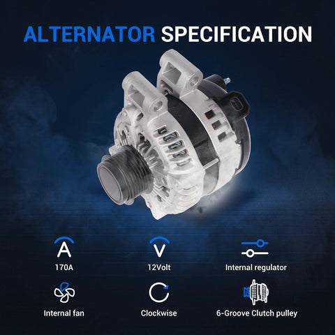 Alternator Replacement For Chevy Traverse 2009-2017, GMC Acadia 2007-2016, Buick Enclave 2008-2017, Saturn Outlook 2007-2010.