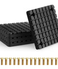Heavy Duty Square Rubber Lift Arm Pads Set Four With Sure Grip Cushioning For Two Post Auto Jack Stands Garage Blocks with bolts.