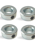 4 Pack One Half Inch Bore Solid Steel Shaft Collars With Zinc Plated Finish Built Tough For Machinery And Industrial Use