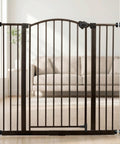 Extra Tall 36 Inch Baby Gate With Door, Pressure Mount For Doorways And Bottom Of Stairs, Keeps Babies, Toddlers And Pets Safe, Bronze