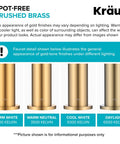 Spot Resistant Brushed Brass Pull Down Kitchen Faucet detail showing gold finishes in different lighting.