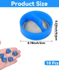 Hand holding 10 Pack Washing Machine Water Filter Replacement Kit With Steel Mesh Inline Screens, shown with product size dimensions
