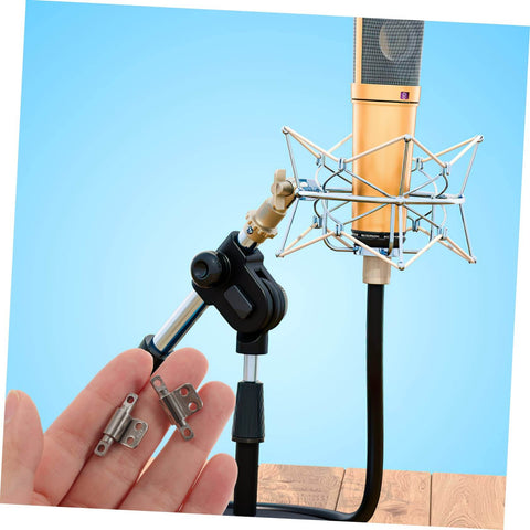 Heavy Duty Friction Hinge Set With Damping For Do It All Portable Projects And Laptops shown with microphone stand