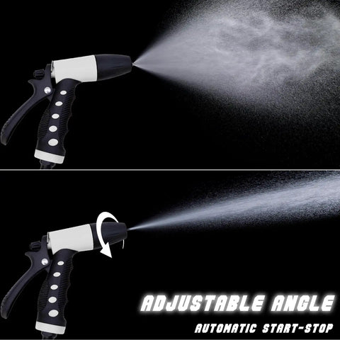 Close-up of adjustable nozzle from 80 PSI 7.5 GPM Marine Washdown Pump Kit 12V Self Priming Water Pump with mist and spray modes.