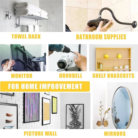 Self Drilling Drywall Anchors With Screws Kit 50 Sets Heavy Duty Wall Mount Anchors For Hanging Cabinets Shelves TVs And More No Fuss Install With Rust Resistant Yellow Zinc Finish for towel racks, TV mounts, shelves and mirrors