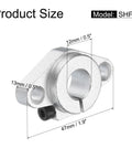 Heavy Duty Aluminum Linear Rail Shaft Clamp For 12mm Shaft, Diamond Shaped Rhombus Mounting Bracket, 2-Pack With Wrenches, Ideal For CNC Machines And 3D Printers, Rock Solid Guide Rail Support For Precise Motion, shown with dimensions.