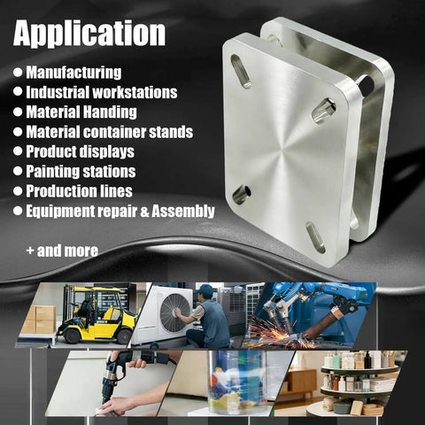 Heavy Duty Industrial Bearing Plate Turntable for Workstations and Displays with listed applications like manufacturing and assembly