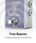 White Tape Stereo Delay Pedal With Analog Echo True Bypass And Two Independent Channels for Guitar with front view and True Bypass text