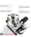 CNC Rotary Table Positioner With Speed Control Foot Pedal Controller For Fourth Axis Seam Welding, showcasing a close-up with adjustable angles.