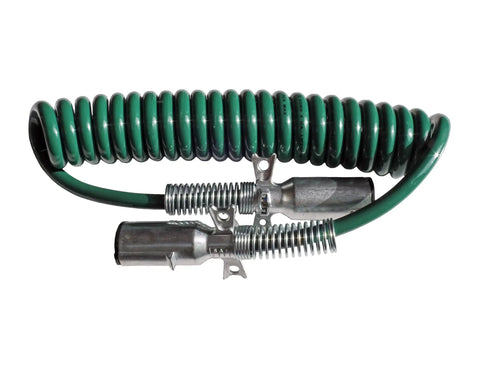 Top Shelf Heavy Duty 15 Foot Coiled Single Pole Electric Liftgate Battery Cable With Spring Guard Leads And 100 Amp Copper Wire For Big Rig Trucks And Delivery Vans