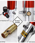 Industrial Air Operated Grease Pump Workhorse With 16 Ft High Pressure Hose For 55 Gallon Drums 50 To 1 Ratio Pneumatic Lubrication Gun detailed components including pressure valve, muffler and solid aluminum gas section.