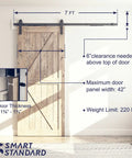 Soft Close Barn Door Hardware Kit For 42 Inch Door Fits 5 To 10 Feet Track In Two Solid Pieces For Quiet Smooth Sliding