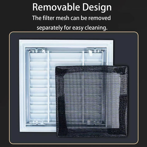 Access panel 8x8 inch; aluminum alloy frame with removable black mesh screen for wall/ceiling access