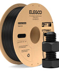 ABS Filament 1.75mm 1kg spool black heat resistant for 3D printing with high toughness and impact resistance shown with printed part