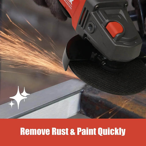 18V Cordless Angle Grinder With Brushless Motor, Eight Thousand RPM Beast for cutting and grinding metal, close-up view