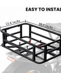 Rear Ebike Basket Large Capacity Waterproof Metal Cargo Rack For Electric Bikes shown easy to install on bike