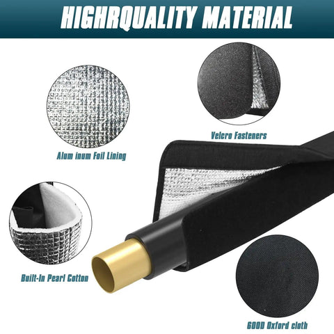 Three Layer HVAC Copper Pipe Insulation Cover with Durable 600D Oxford Shell and Thick Pearl Cotton Core, product features