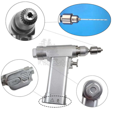 Top Shelf Veterinary Orthopedic Mini Bone Drill Electric Power Tool Set With Whisper Quiet Motor close-up of drill head and controls.